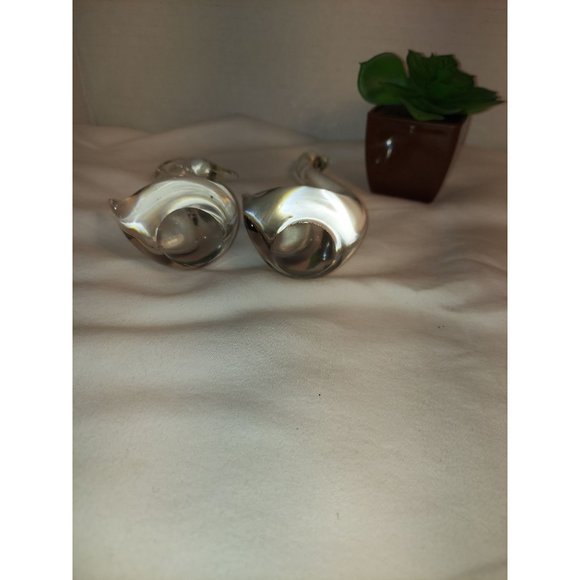 Set of 2 Vintage ACC Handmade Glass Blown Swan Figurine - Picture 5 of 5